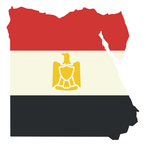 Mapa de egipto con la bandera egipcia. Diseño PNG