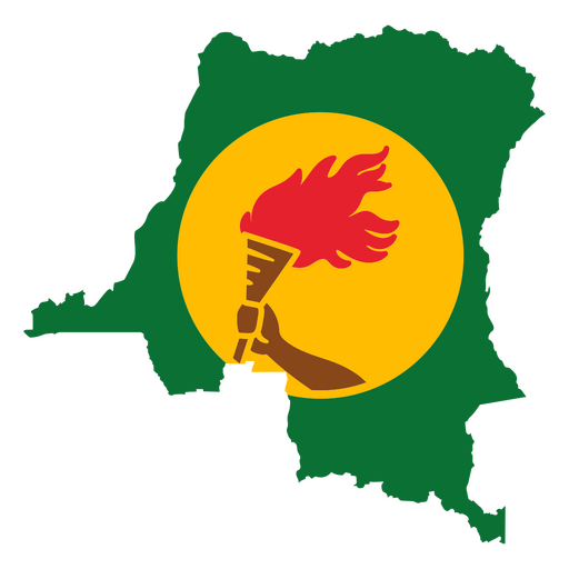 Map of Guinea featuring a flaming torch PNG Design