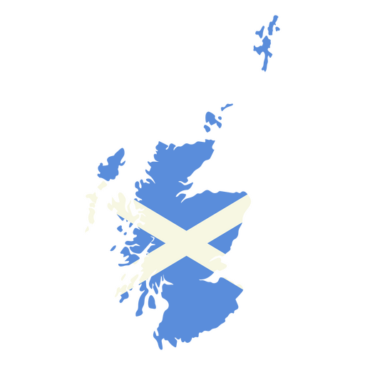 Karte von Schottland mit der Flagge Schottlands PNG-Design