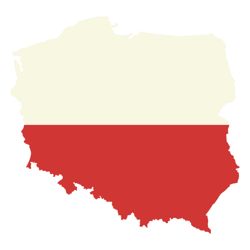 Karte von Polen mit der Flagge Polens PNG-Design