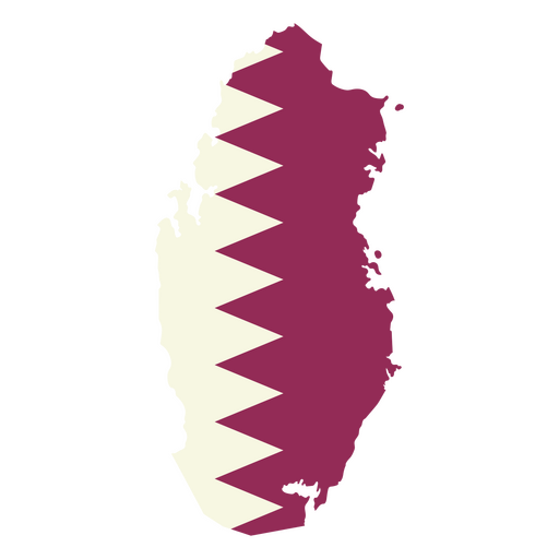 Map of qatar with the flag of qatar PNG Design