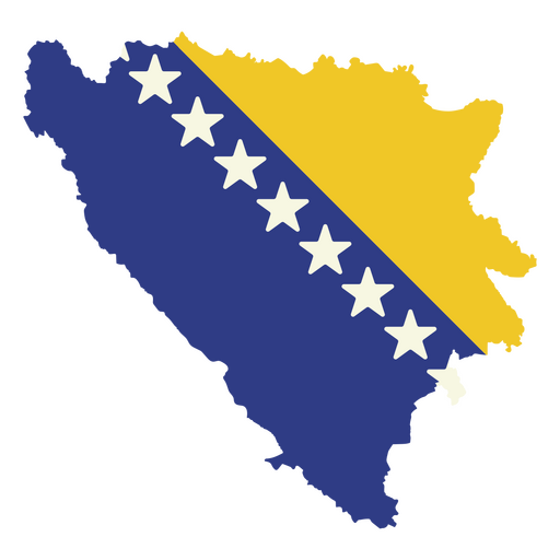 Die Flagge von Bosnien und Herzegowina PNG-Design