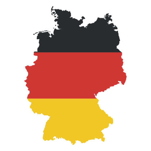 La bandera de alemania en su mapa. Diseño PNG