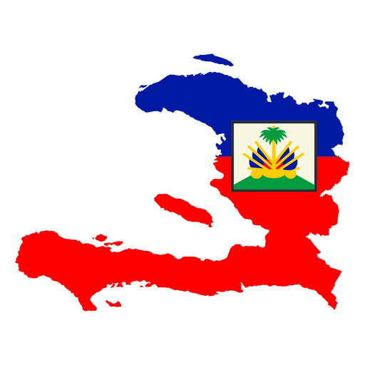 Map of haiti with the flag of haiti PNG Design