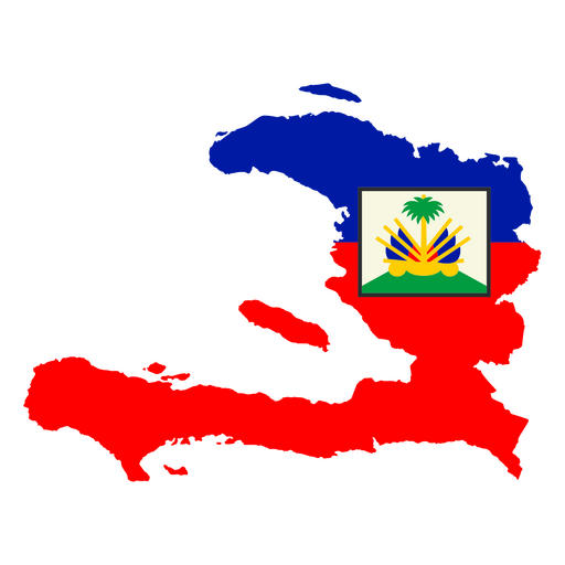 Mapa de haití con la bandera de haití Diseño PNG