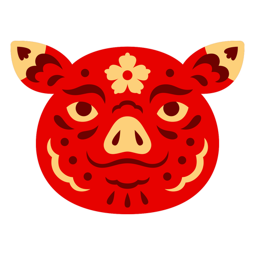 Ilustración vibrante de cerdo para las celebraciones del Año Nuevo Lunar Diseño PNG