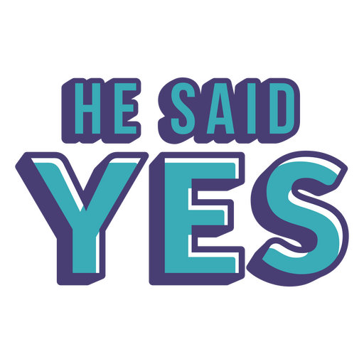 He said yes blue quote PNG Design