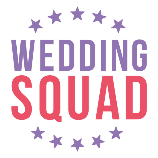 Wedding squad quote with stars PNG Design