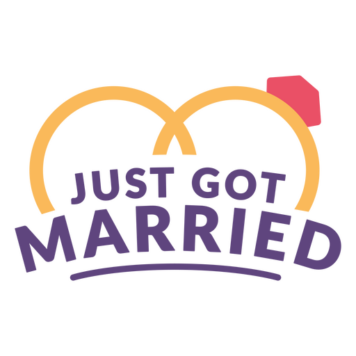 Just got married rings quote PNG Design