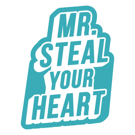 Mr steal your heart in blue PNG Design