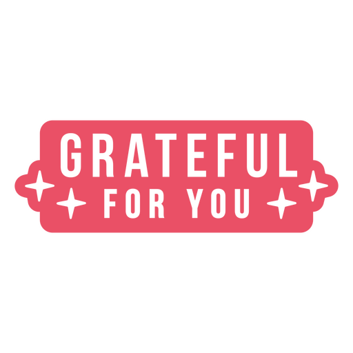 Grateful for you sparkly quote PNG Design