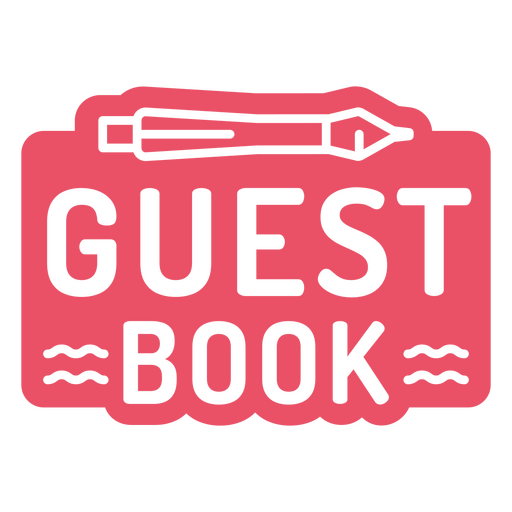 El logo rojo del libro de visitas. Diseño PNG