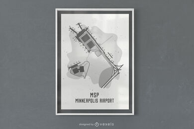 Design de cartaz do aeroporto de Minneapolis