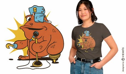 Pirate frog singer t-shirt design