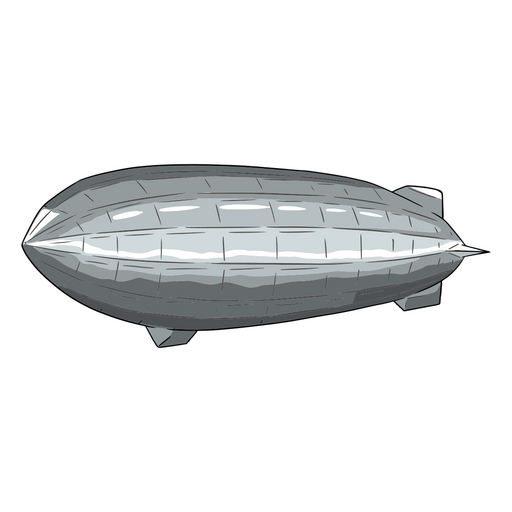 Silberner Zeppelin PNG-Design