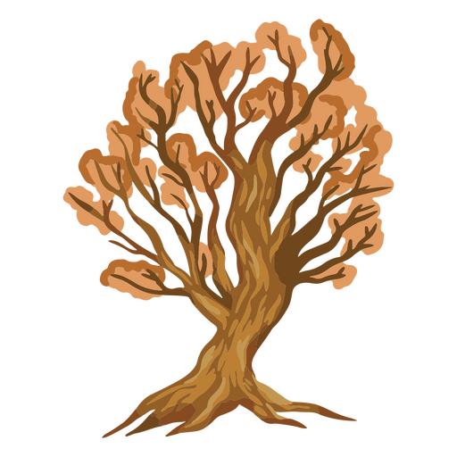Tree with brown leaves PNG Design