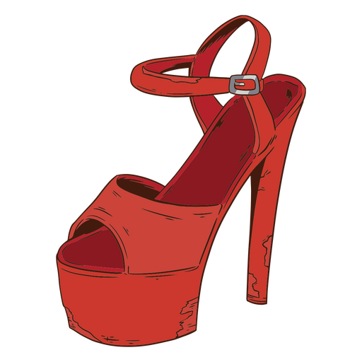Sapato vermelho de salto alto Desenho PNG