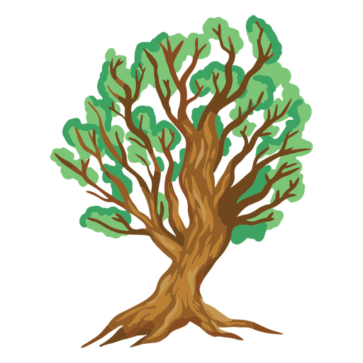 Baum mit gewellten Ästen PNG-Design
