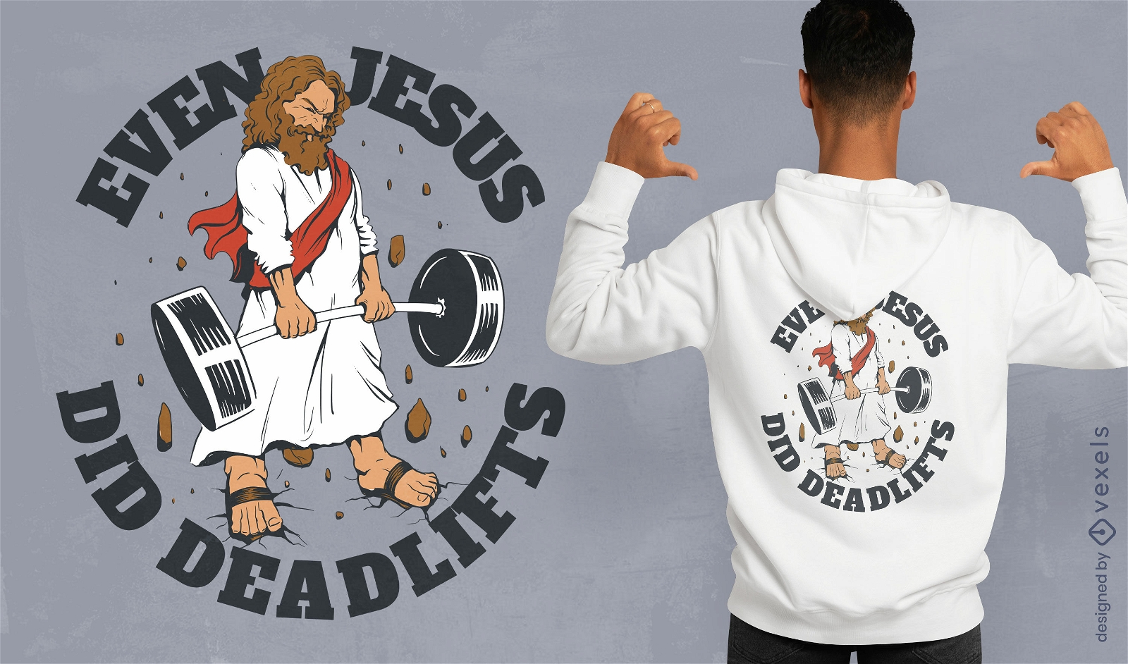 Design de camiseta Jesus Deadlifts