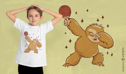 Ping pong sloth dabbing t-shirt design