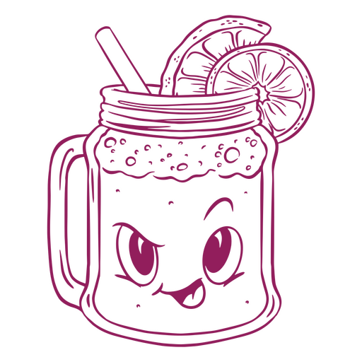 Caneca rosa com limão dentro Desenho PNG