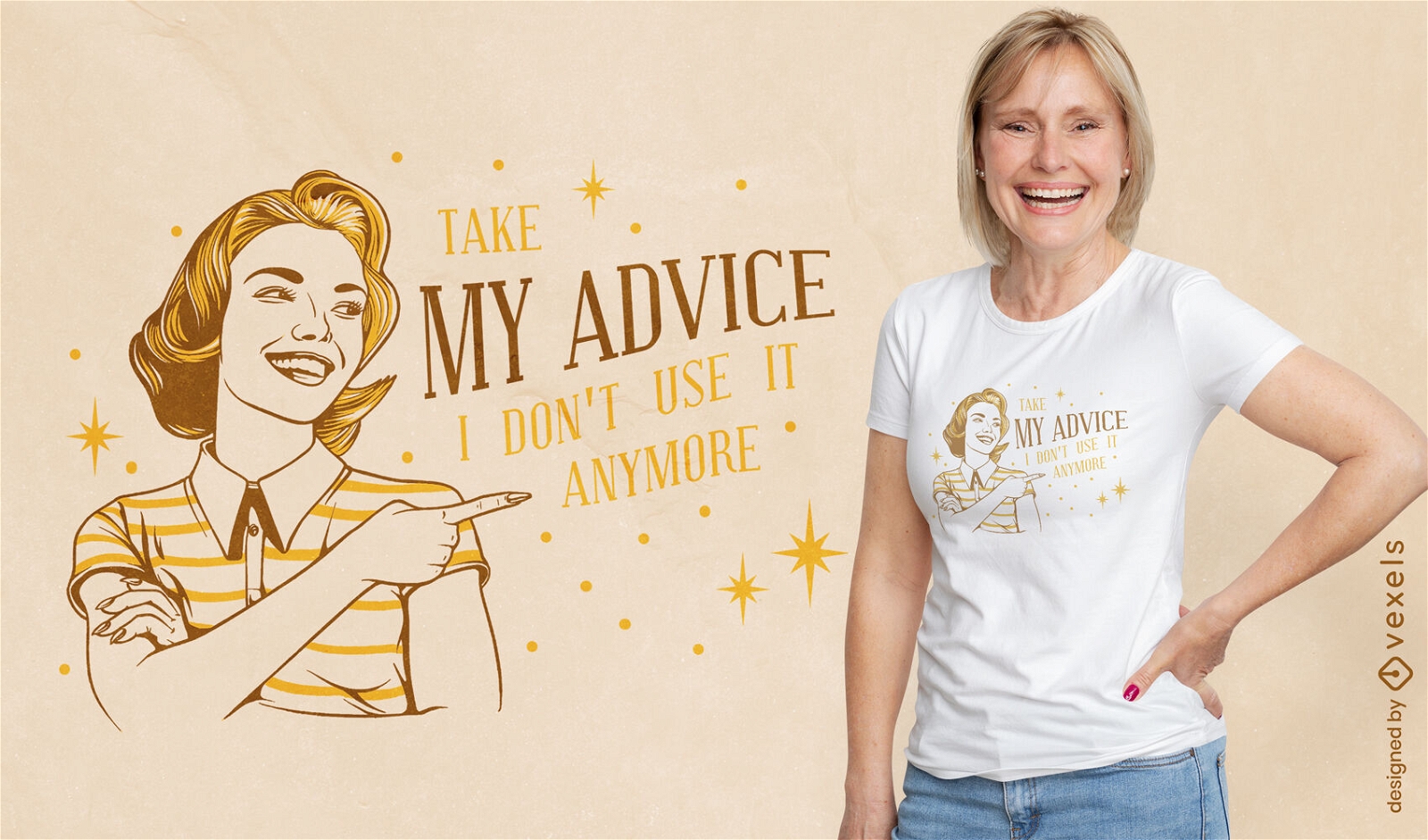 Funny vintage woman t-shirt design