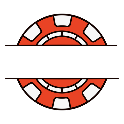 Rot-weißer Pokerchip PNG-Design