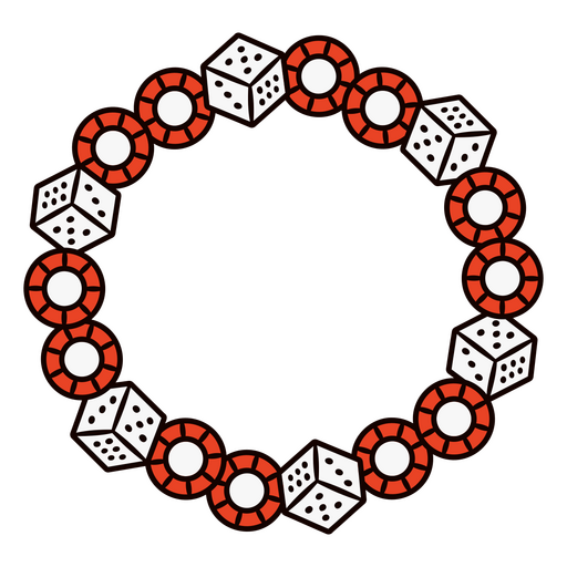 Circle of dice PNG Design