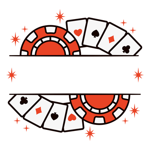 Conjunto de fichas y cartas de póquer. Diseño PNG