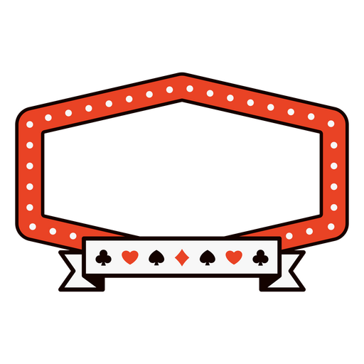 Playful marquee frame design with card symbols PNG Design