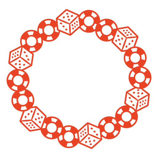 Circle of red dice PNG Design