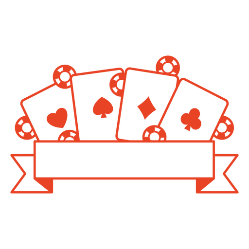 Design vibrante de cartas de baralho com elementos de cassino Desenho PNG