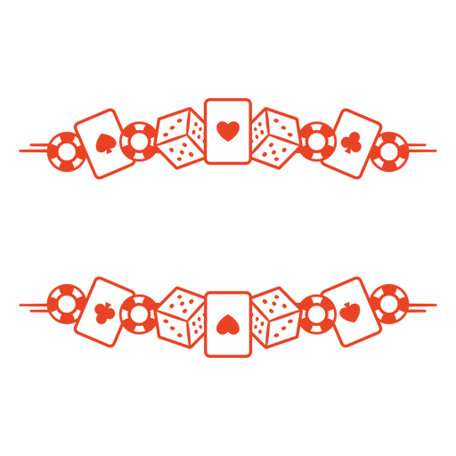 Lebendiges Randdesign mit Casino-Motiven PNG-Design