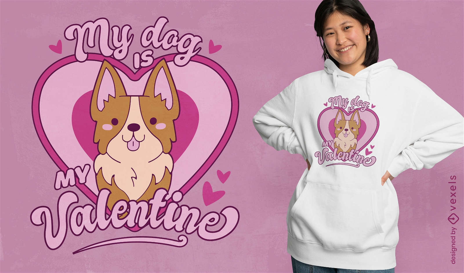 Mein Hund ist mein Valentine-Herz-T-Shirt-Design