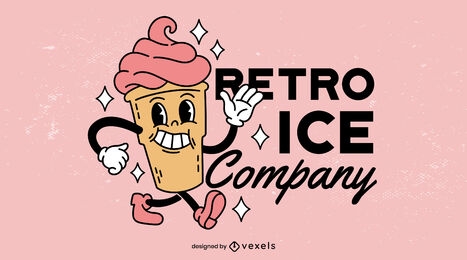 Retro cartoon ice cream design