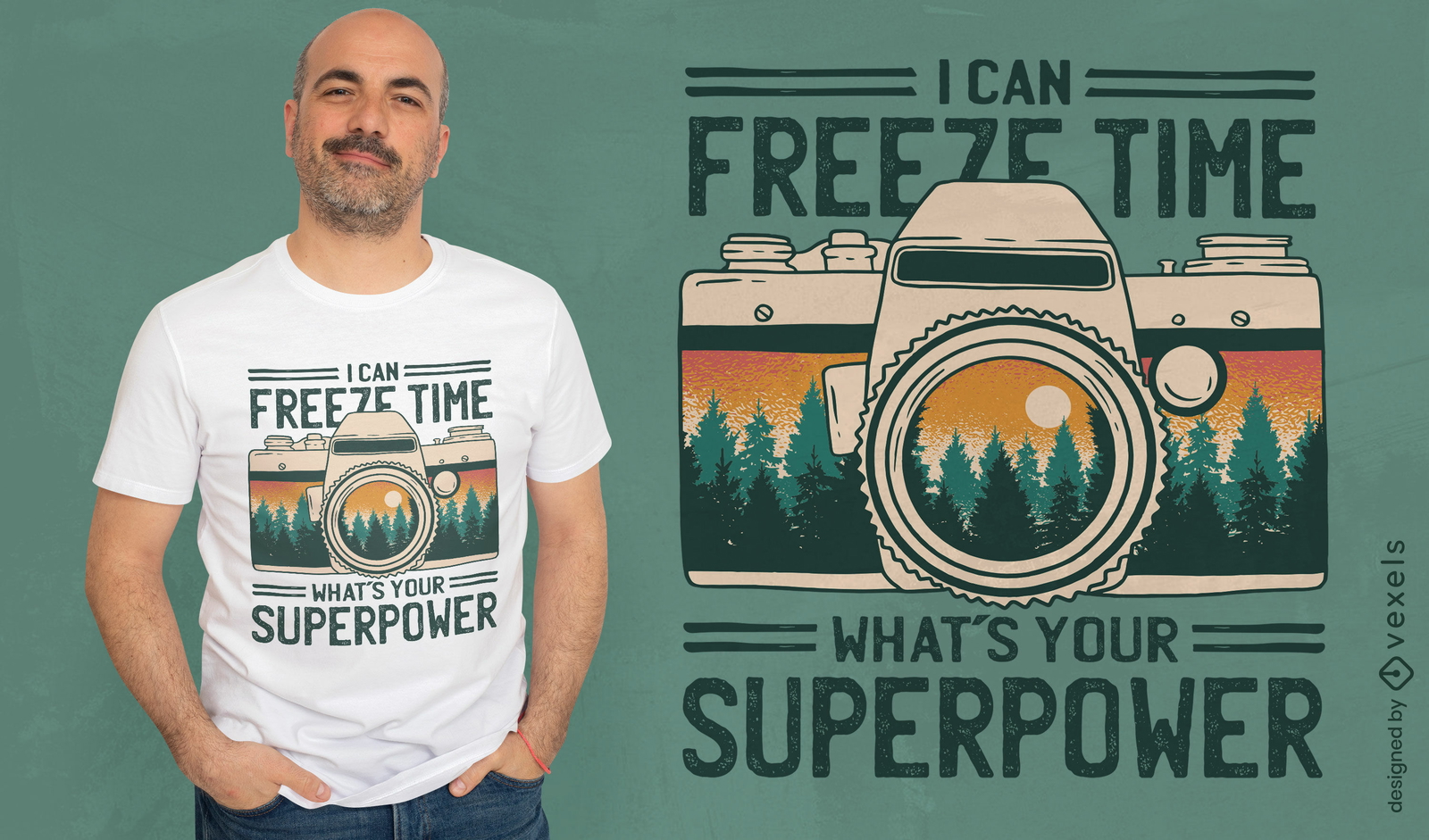 Design de camiseta com citação de fotógrafo