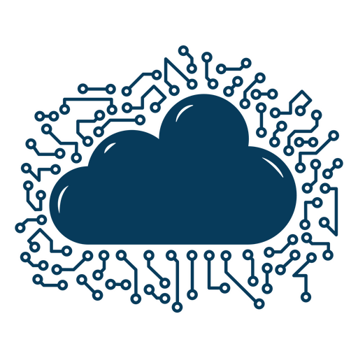 Cloud surrounded by circuit boards PNG Design