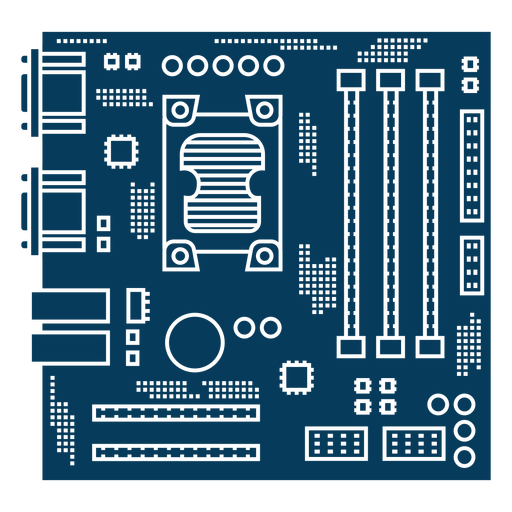 Ilustração de placa de circuito azul marinho Desenho PNG