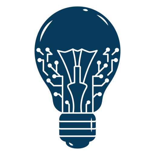 Blue light bulb with a circuit board inside PNG Design