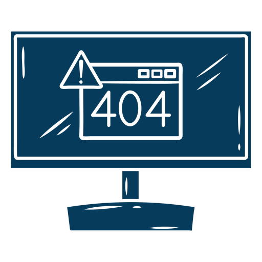 ?cone de erro 404 na tela do computador Desenho PNG