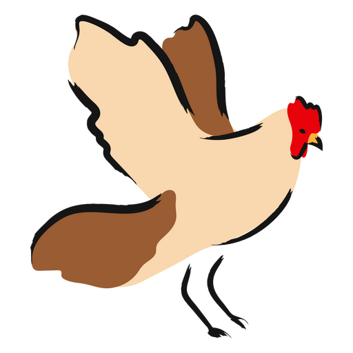 Rooster is flying PNG Design