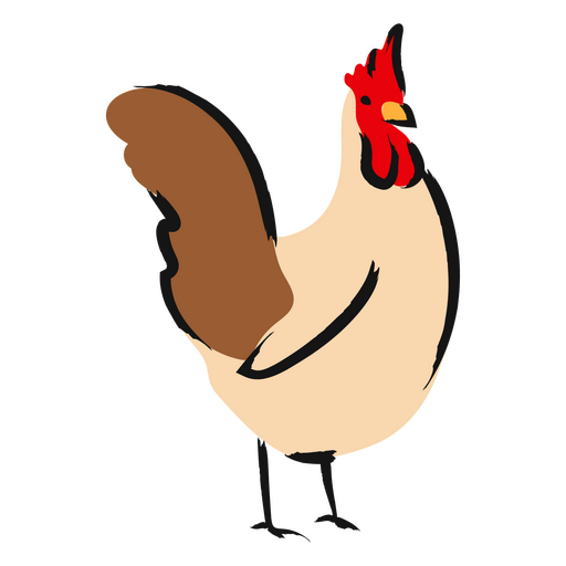 Ilustração divertida de frango em desenho animado Desenho PNG