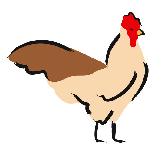 Cartoon rooster standing PNG Design