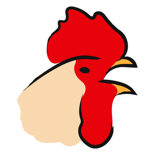 Ilustração estilizada de cabeça de galo Desenho PNG