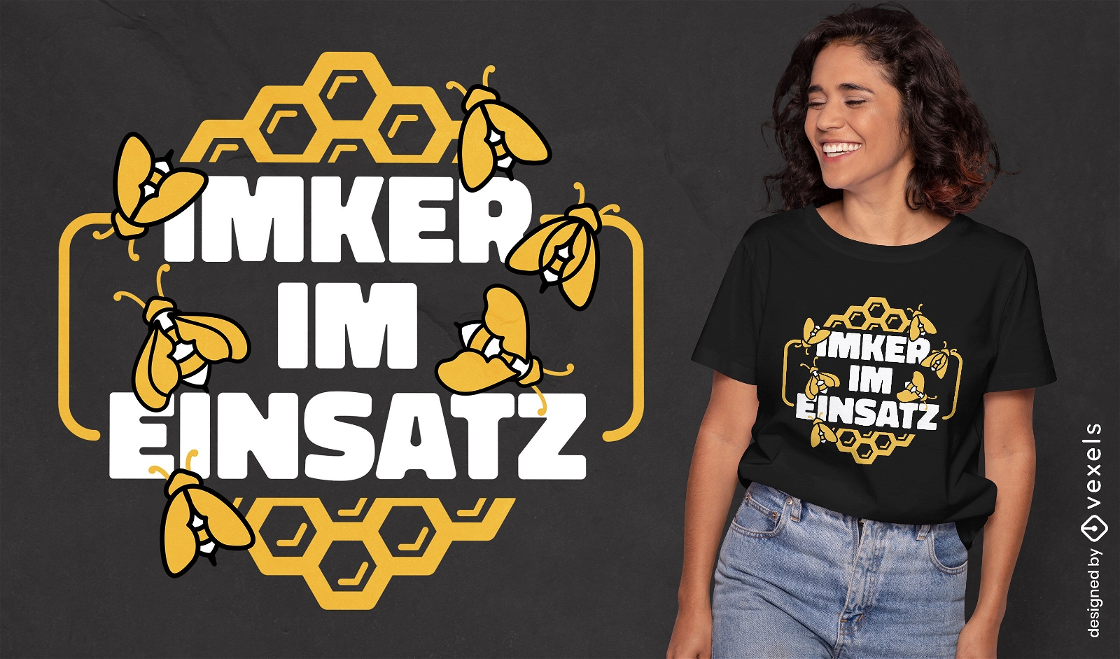 German bee quote t-shirt design