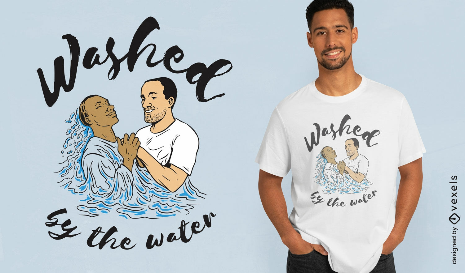 Diseño de camiseta de cita de bautismo