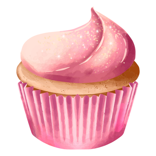 Elegante ilustración de cupcake rosa Diseño PNG