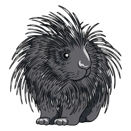 Wunderliche Stachelschweinillustration PNG-Design