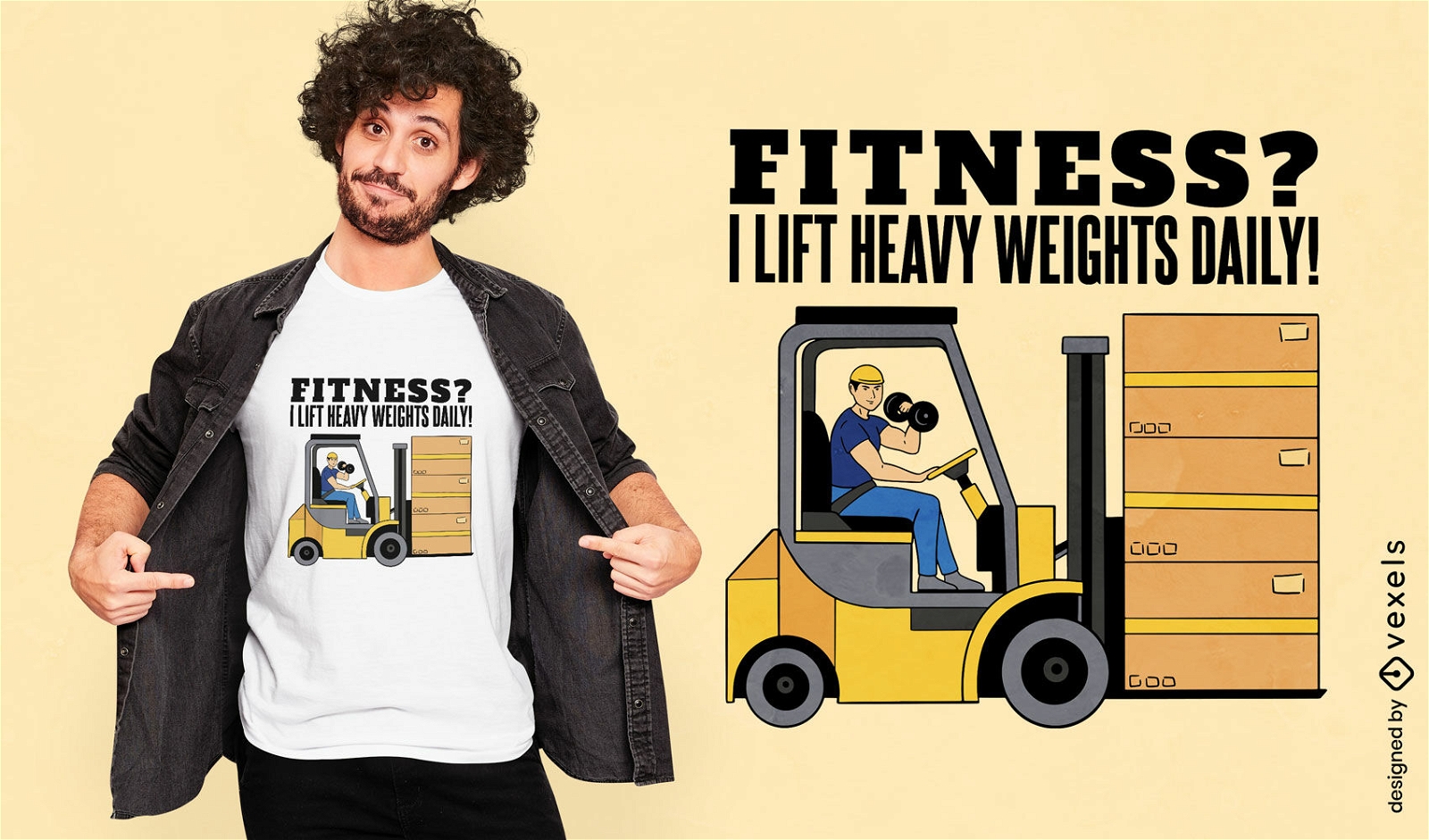 Diseño divertido de camiseta de levantamiento de pesas