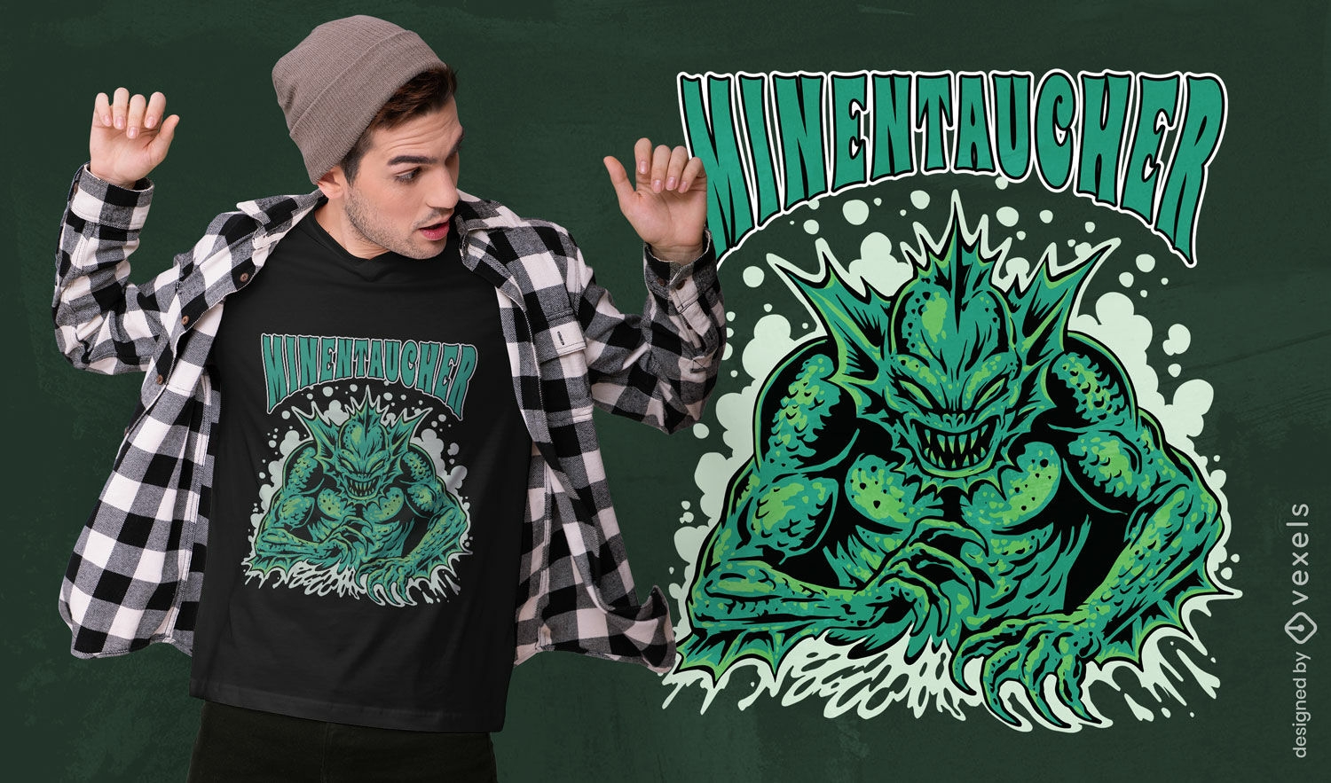 Amphibien-Monster-T-Shirt-Design
